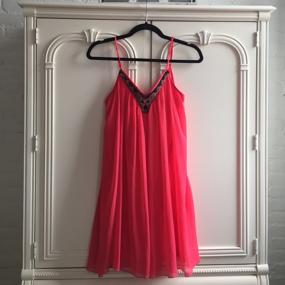 Express Pink Dress with Beading Detail